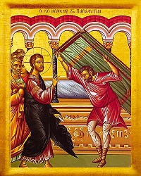 Icona di Gesù che guarisce il paralitico