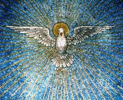 Mosaico dello Spirito Santo rappresentato come colomba